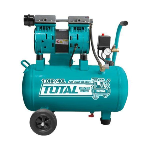 TOTAL ปั๊มลม TCS-2150502 โททาล (ไม่ใช้น้ำมัน) ปั๊มลมโรตารี่ ถังบรรจุลม 600W 8Bar ขนาด 50 ลิตร