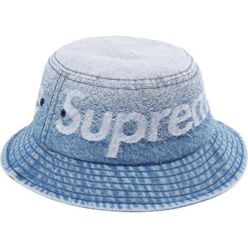 ใหม่พร้อมส่ง ของแท้ หมวก Supreme Fade Jacquard Denim Crusher