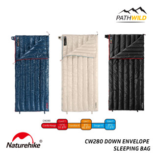 ถุงนอนขนห่านทรงสี่เหลี่ยมผืนผ้า NATUREHIKE CW280 DOWN ENVELOPE SLEEPING BAG สำหรับอุณหภูมิประมาณ 6-11 องศาเซลเซียส