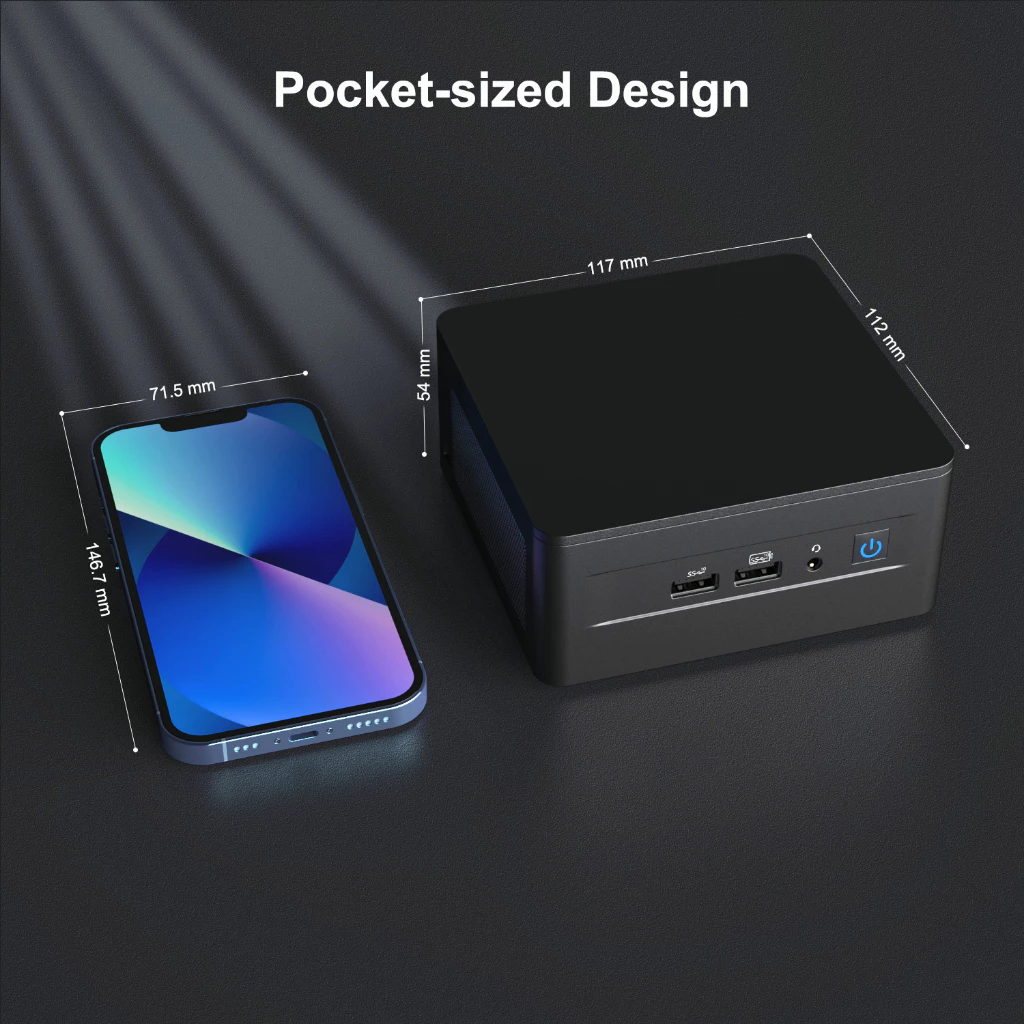 Intel NUC 12 Mini PC Kit NUC12WSHi5 (12-Core i5-1240P 16GB RAM 512GB SSD Iris XE Graphics) Windows 11 Pro Latest Desktop Computer Mini PC,2 x Thunderbolt 4, Intel nuc Wi-Fi 6E AX211 Wireless thumbnail 8