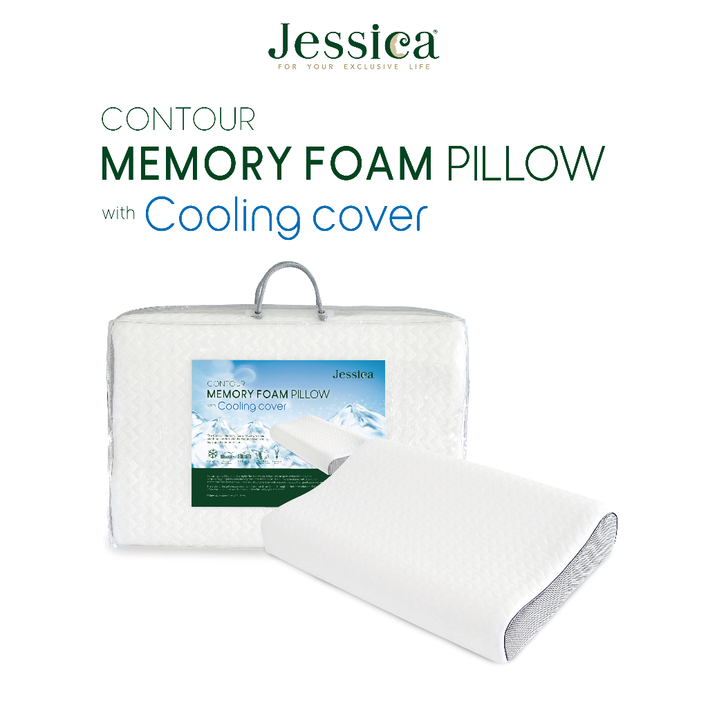 Jessica หมอนหนุน รุ่น Memory Foam Pillow With Cooling Cover ให้สัมผัสที่เย็นสบาย ป้องกันไรฝุ่นเชื้อรา และ แบคทีเรีย