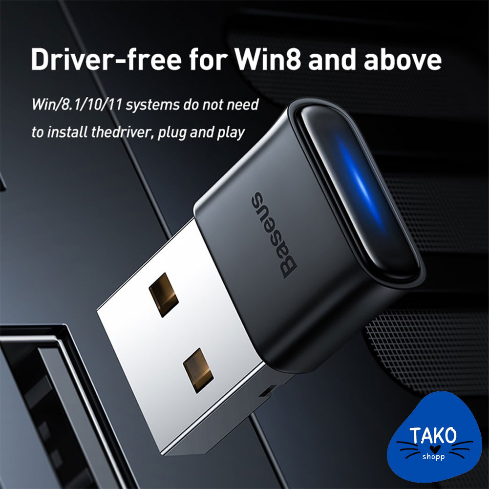🔥ถูก/แท้🔥Baseus ตัวรับ/ตัวส่ง สัญญาณ Bluetooth 5.1 จากคอมพิวเตอร์ Notebook PS4 Bluetooth 5.1 Adapter