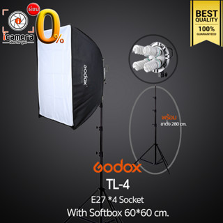 Godox TL-4 With Softbox 60*60 cm.**พร้อมขาตั้ง 280ซม. ( สตูดิโอ , วิดีโอรีวิว , Live วิดีโอ , ถ่ายรูปติดบัตร )