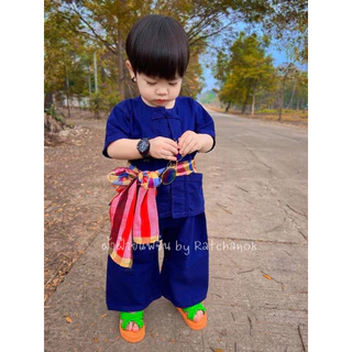 💫ชุดหม้อฮ่อมพร้อมผ้าขาวม้า💫ของฝากจากชาวเมืองแพร่ ใส่ได้ทั้ง 👧🏻🧒🏼