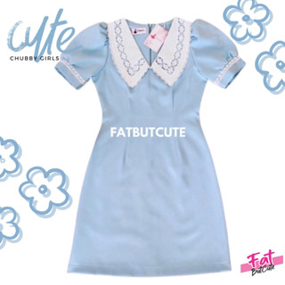 Lovely Blue Dress เดรสสาวอวบสีฟ้าน่ารัก ตะมุตะมิ รหัส fern120266