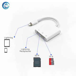 MGBB IP-3in1 PD/Lightning+SD+TF เมมโมรี่การ์ด มัลติฟังก์ชั่น sd card reader อะแดปเตอร์ OTG สามในหนึ่งเดียว สำหรับ Camera โทรศัพท์มือถือ การ์ดหน่วยความจ