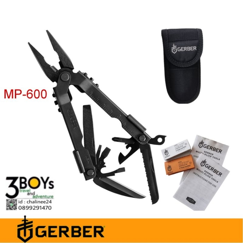 คีม GERBER รุ่น MP-600 สีดำ แบบสะบัดออก เปิดด้วยมือเดียว 14 ฟังก์ชันคีมในตำนานของ GERBER แข็งแกร่ง ใ