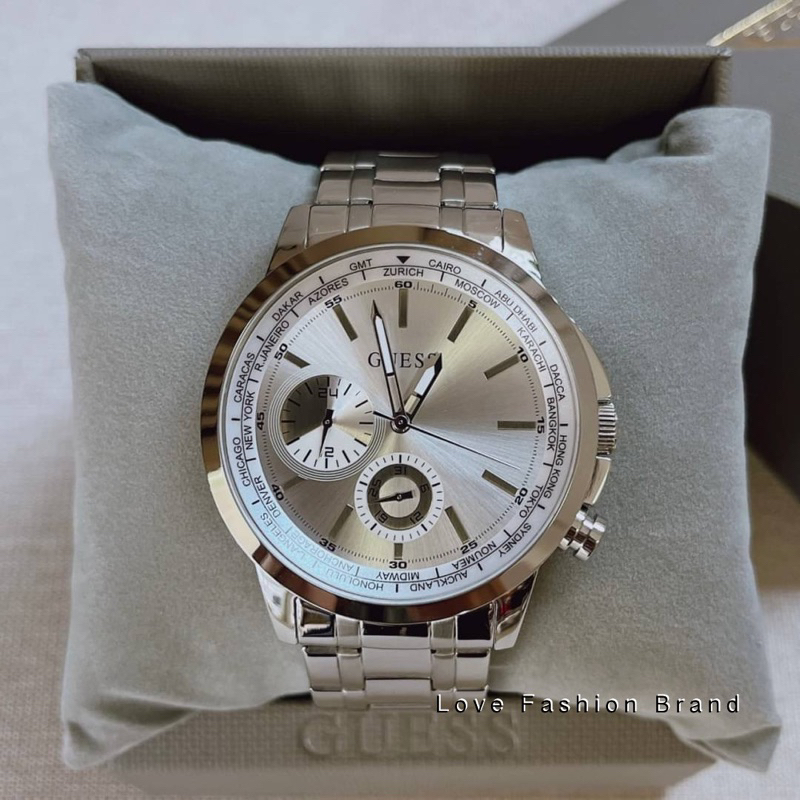 👑ผ่อน0%~แท้100%👑 นาฬิกาข้อมือ Guess GW0490G1 SILVER TONE CASE SILVER TONE STAINLESS STEEL WATCH