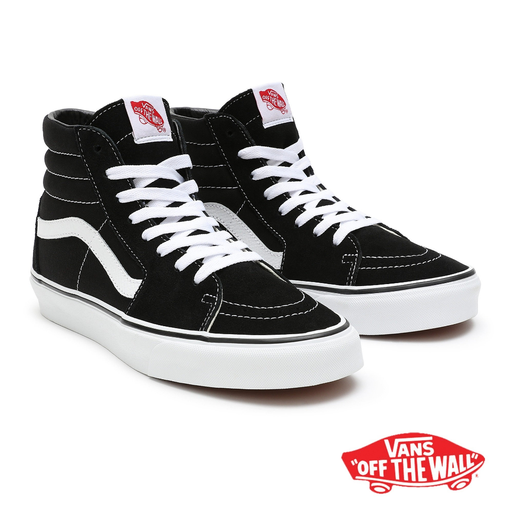 รองเท้า Vans SK8-Hi ผ้าใบ High-Top Unisex สีดำ/ขาว/น้ำเงิน