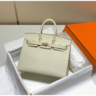 กระเป๋าแบรนด์เนมSELLIER 25CM CRAIE FULL HANDMADE         -เป็นของปีใหม่ Birkin ผลิตรุ่นเย็บนอก