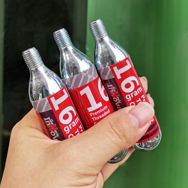 [ลมเต็ม] หลอด เติมลม Co2 สำหรับใช้สูบยางจักรยาน ขนาด 16g เฉพาะหลอดไม่รวมหัวเติม