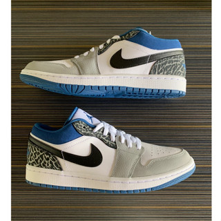 （ของแท้ 100 %）Air Jordan 1 Low SE "True Blue"ทรูบลู