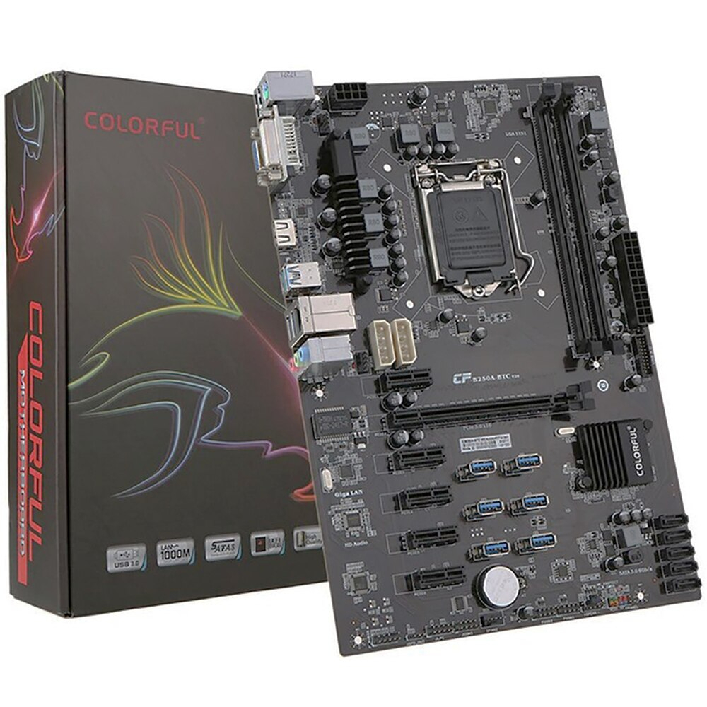 MAINBOARD (เมนบอร์ด) 1151 C.B250A BTC V20 COLORFUL บอร์ดขุด ETH BTC GEN6-7 ใช้งานปกติ