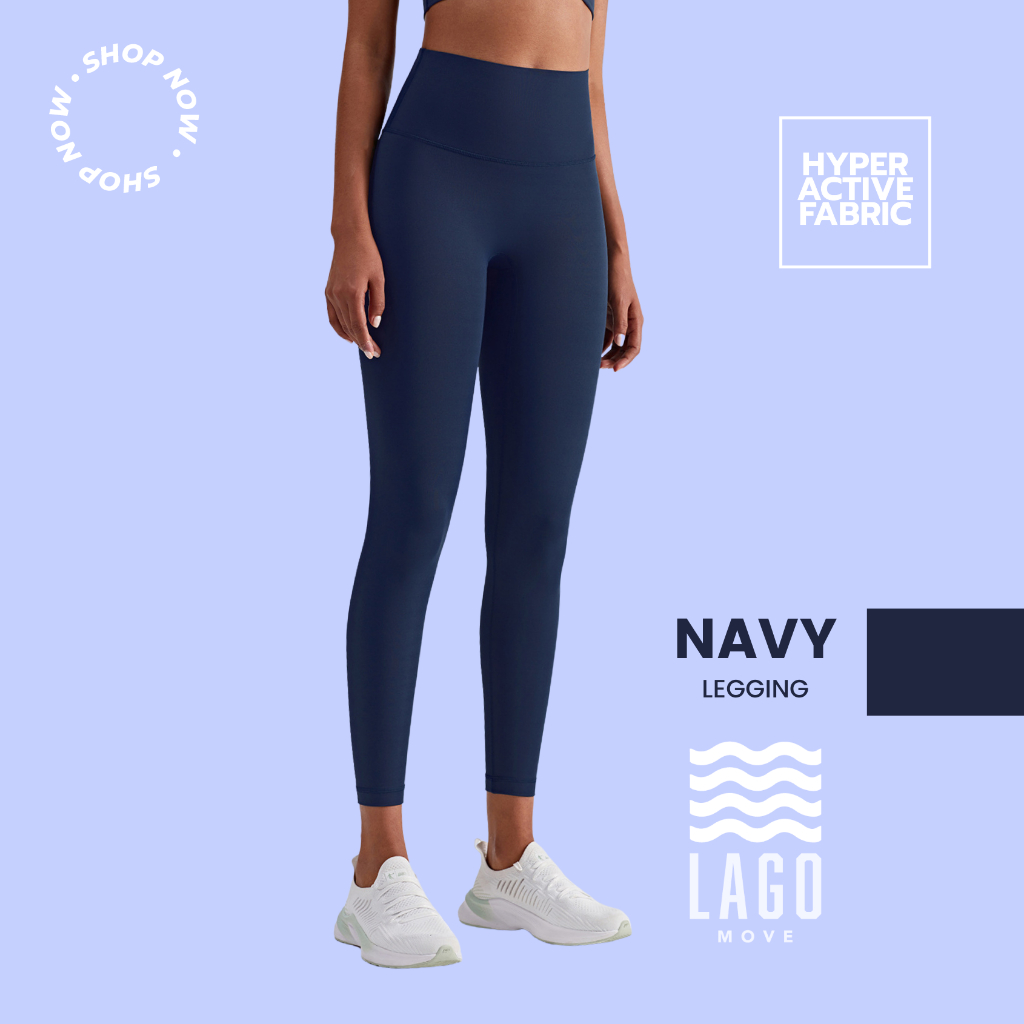 [LAGO MOVE Legging] สี NAVY LEGGING กางเกงออกกำลังกาย กางเกงกีฬาขายาว เลกกิ้ง