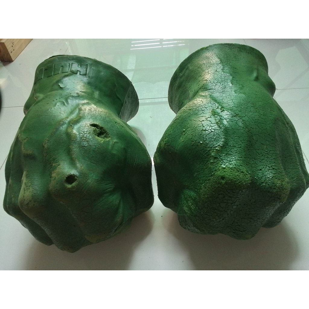 ถุงมือ ฮัค Electronic Soft Foam HULK HANDS with Smash 'N Bash Sound Effects (2003 ToyBiz) มีเสียง