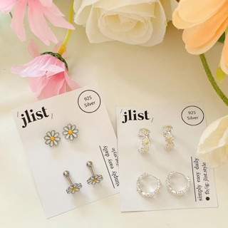 Jlist 🌼daisy garden ต่างหูห่วงเงินแท้s925/จิว Stainless Steel 316L เกรดเดียวกับเครื่องมือแพทย์