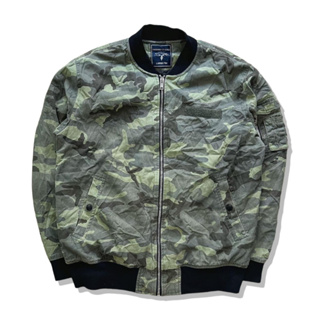 Dress To Kill Camo Bomber Jacket รอบอก 44”