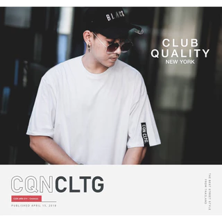 CQN | เสื้อ Oversize [ET.07”Logo Sidebar] ผ้าหนานุ่ม คอแคบ ไม่ย้วย