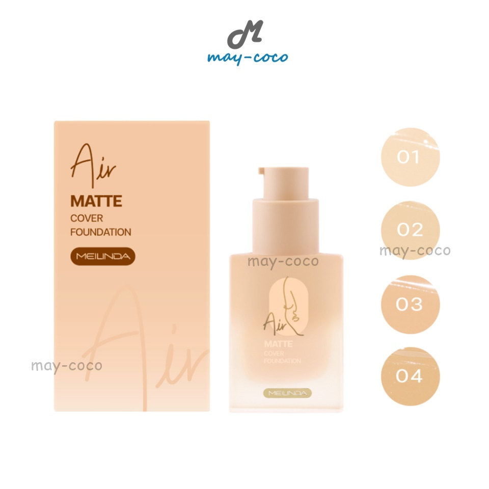 ถูก/แท้/มีไลฟ์ รองพื้น MEILINDA Air Matte Cover Foundation รองพื้น แมท คุมมัน ปกปิด รองพื้นกระจายแสง งานผิว หน้าเนียน