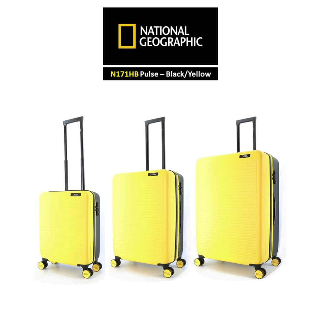 NATIONAL GEOGRAPHIC N171HB Pulse Trolley Luggage - Black/Yellow กระเป๋าเดินทาง กระเป๋าเดินทางล้อลาก