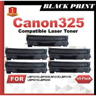 Blackprint Toner หมึกเทียบเท่า 325BK(5ตลับ) C325/325(BK)/325/325BK For Canon Printer MF3010/LBP6000/6030/6030W CE285A