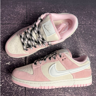 ของแท้ 100%Nike Dunk Low "Pink Foam" เสื้อท่อนล่างกันลื่นที่ทนทานต่อการสึกหรอ