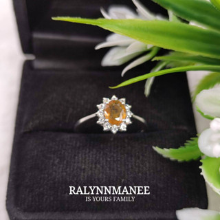 S6404 แหวนพลอยบุษราคัมแท้ ( Yellow sapphire ) ตัวเรือนเงินแท้ 925 มีไซส์ 45-64 เลือกไซส์แหวนที่ตัวเลือกสินค้านะคะ