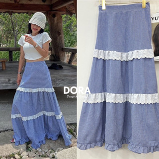 🌈🌿🌼🌸🌺💙🤎🇰🇷 Scott Frill Lace Long Skirt