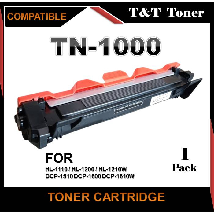 T&T Toner TN1000 หมึกเทียบเท่า For TN-1000/Brother HL-1110/HL-1210/DCP-1510/DCP1610w/MFC-1810-1815-1