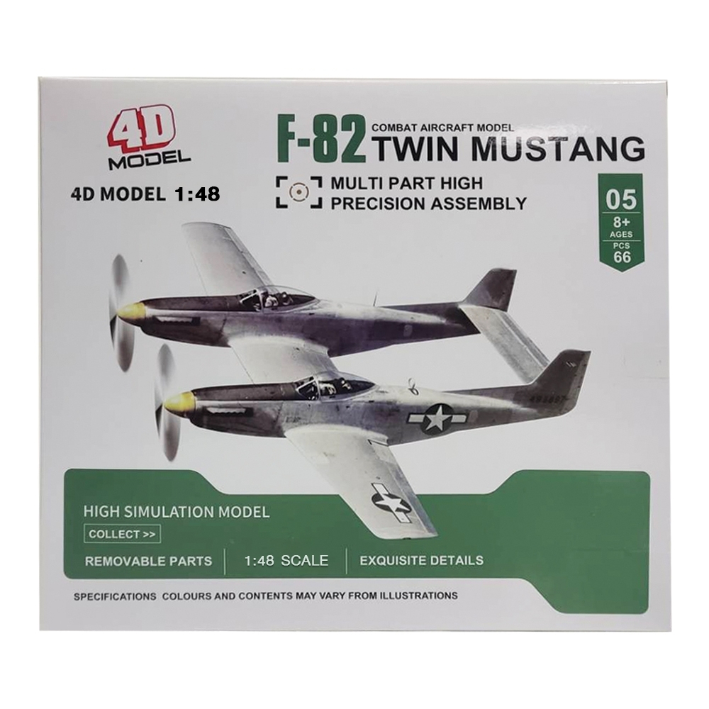 4D MODEL โมเดลประกอบเครื่องบินรบคู่ รุ่น F-82    COMBAT AIRCRAFT MODEL TWIN MUSTANG F-82 (MM10295-17