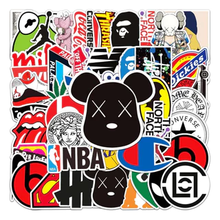 ✨พร้อมส่ง✨สติกเกอร์ไดคัท เสื้อยืด stussy NBA logo สติ๊กเกอร์ ใช้ซ้ำได้ กระโปรงหลังรถ Sticker 50pcs