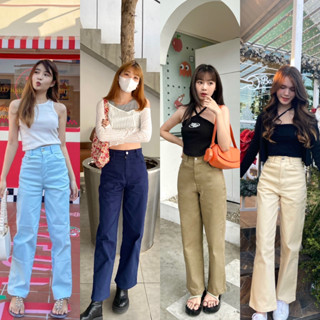 150cm soft jeans คอตตอนยีนส์ กระบอกเล็ก เก็บหุ่น ยาว37นิ้ว [playwork.store] (015-ยีนส์)