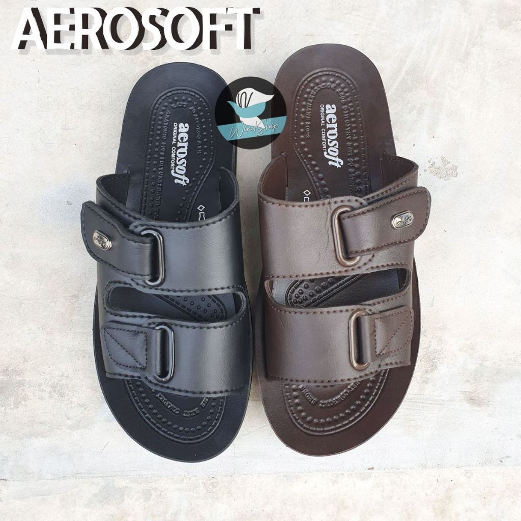 Aerosoft No.4142 รองเท้าแตะผู้ชาย แอโร่ซอฟ รองเท้าสวม เพื่อสุขภาพ (AS4142)