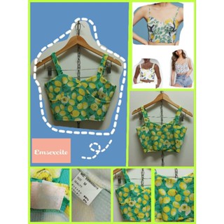 🍋ems excite เสื้อครอปพิมพ์ลาย lemon แบรนด์ญี่ปุ่น