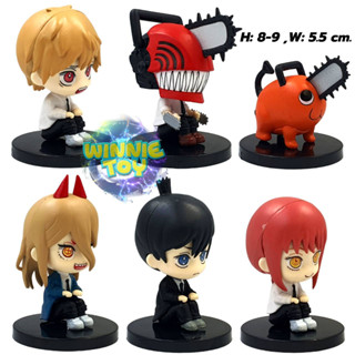 โมเดล เชนซอว์แมน นั่งกอดเข่า 6 แบบ H: 8-9 cm. winnietoys