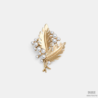 Philodendron Xanadu Leaf Gold Brooch-เข็มกลัดใบซานาดูสีทอง