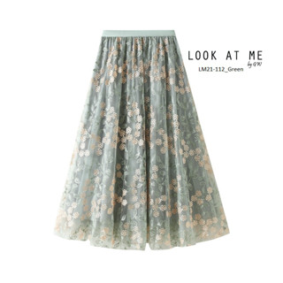 **พร้อมส่ง**กระโปรงผ้ามุ้งปักลายดอกไม้ หนา 3 ชั้น ดีไซน์สวยห…