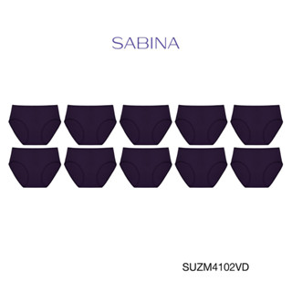 Sabina กางเกงชั้นใน (Set 10 ชิ้น) (ทรง Half) รุ่น Panty Zone รหัส SUZM4102VD สีม่วงเข้ม