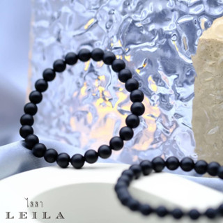 Leila Amulets กำไลหินสวยงาม (ออนิกซ์ ด้าน) ขนาด 6 มิล