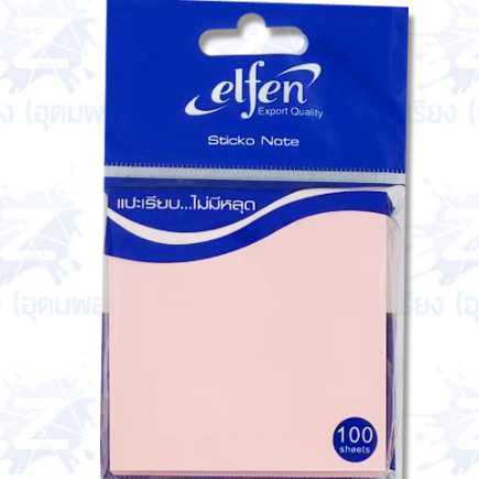 กระดาษโน้ตกาวในตัว Elfen นีออน/พาสเทล ขนาด 3x3 นิ้ว