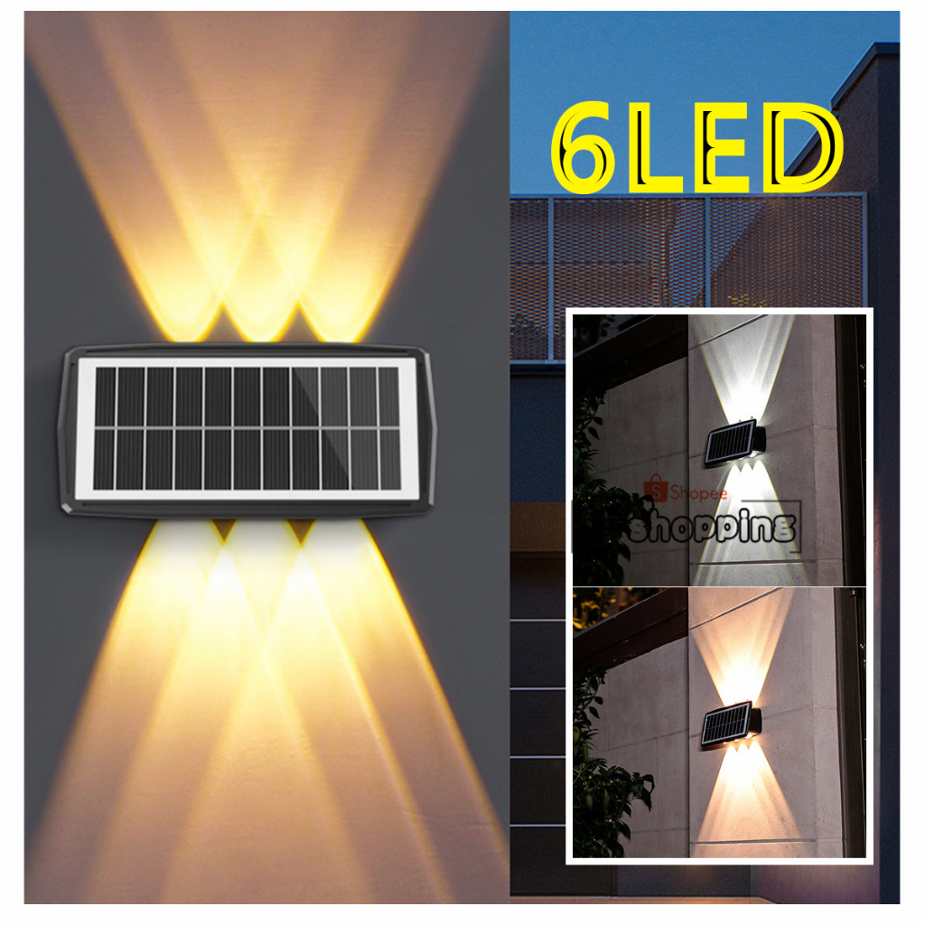 TOP TJ-6LED  6W โคมไฟตกแต่งบ้าง Solar light ติดผนัง ติดรั้วบ้าน เพิ่มความสวยงาม ราคา ถูกที่สุด ดีลบีเคเค
