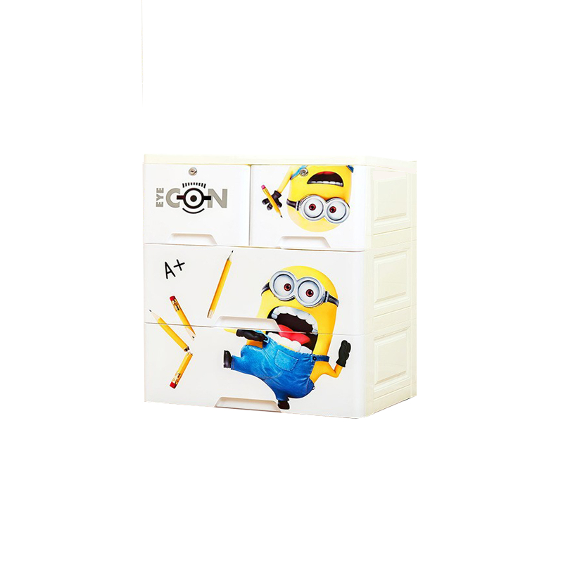 กว้าง58cmเพิ่มหนาตู้ลิ้นชักพลาสติกอย่างดีลิ้นชักเก็บของลายการ์ตูนตู้เสื้อผ้าตู้เก็บของแบบหลายชั้นไม่มีกลิ่นปลอดสารพิษ - รูปที่ 3