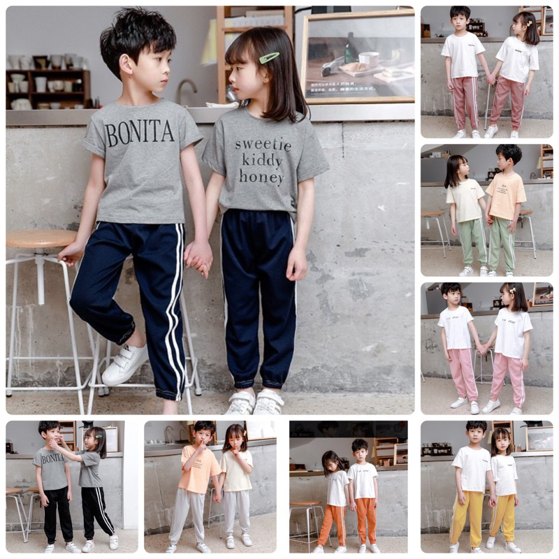(พร้อมส่ง)กางเกงขายาวเด็กขาจั๊ม size 100-150