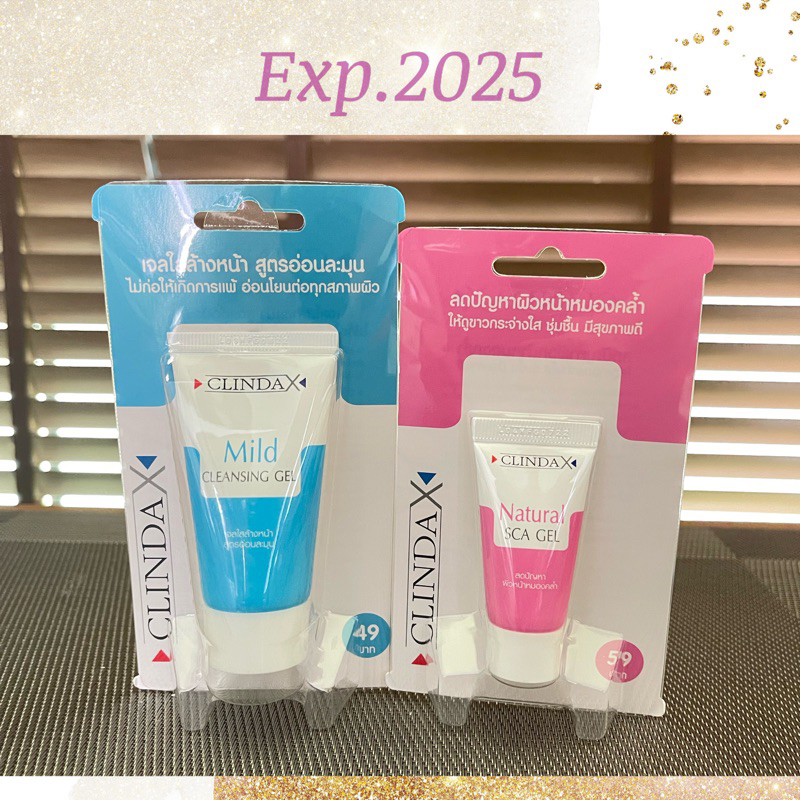 Exp.26 | CLINDA X 💧Mild Cleansing Gel 25g 💗Natural Sca Gel 10g