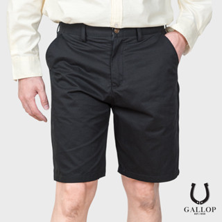 GALLOP : CHINO SHORTS กางเกงขาสั้นผ้าชิโน รุ่น GS9018 สีดำ / ราคาปกติ 1490.-