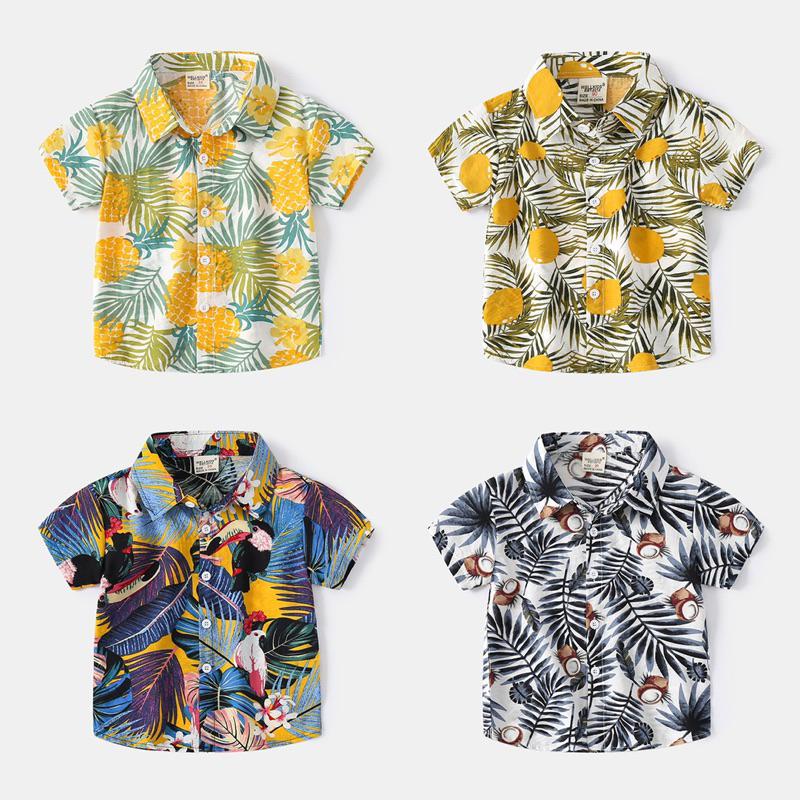 AB048 เสื้อฮาวาย เสื้อเชิ๊ตเด็กผู้ชาย แฟชั่นเด็กพร้อมส่ง ราคาถูก ราคา ถูกที่สุด ดีลบีเคเค รูปภาพหลัก