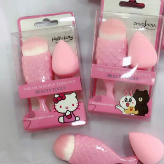 Kitty brush+puff แปรงลงรองพื้นคิตตี้ แปรงลงรองพื้นคิตตี้ขนนุ่มๆ ใช้เกลียรองพื้นได้เนียนสนิท