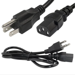 สายไฟ AC Power Cable ขนาดสาย 3x0.75mm (1.8m) US Plug IEC C13 Power Extension Cable For PC Computer TV Projector
