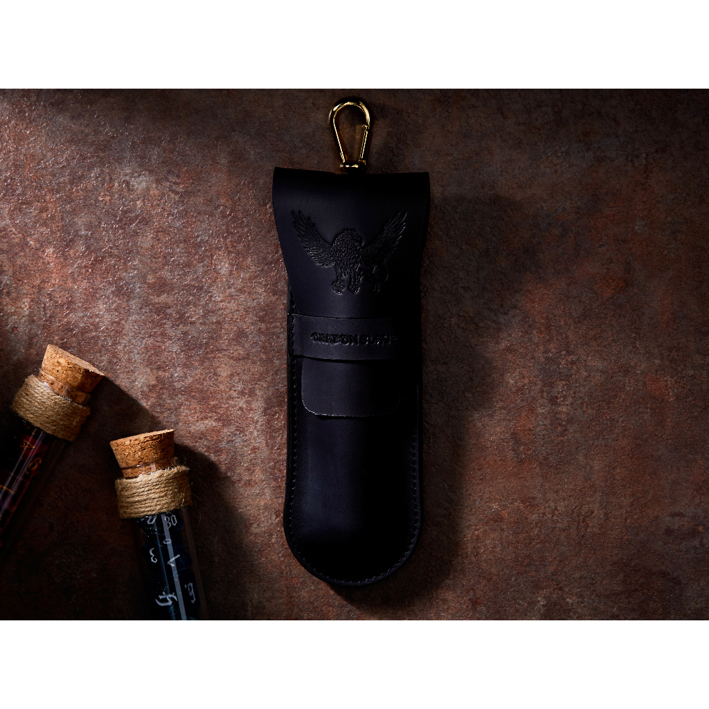 Griffen RPG Single Potion Bag | Small Dice Bag | Black Leather Bag With Dice Potion Flask Set | Dice