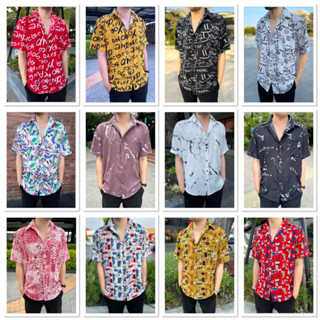 (R) Men’s Summer Vibes Print Shirt🌴🏄🏻🏖️ เสื้อเชิ้ตลายแฟชั่น